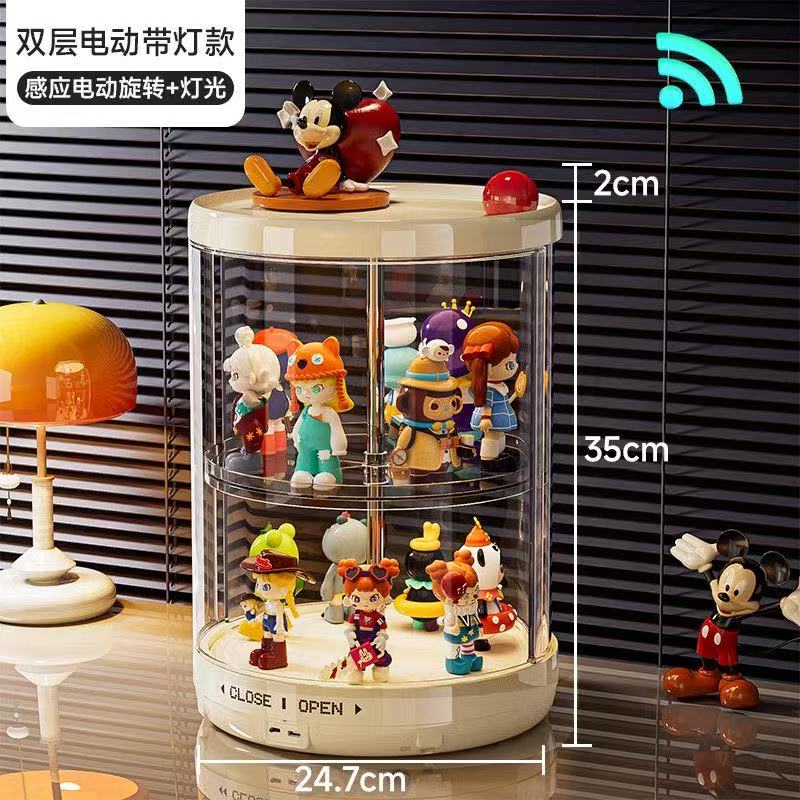 回転式ブラインドボックス収納ディスプレイスタンド 防塵透明 LABUBU