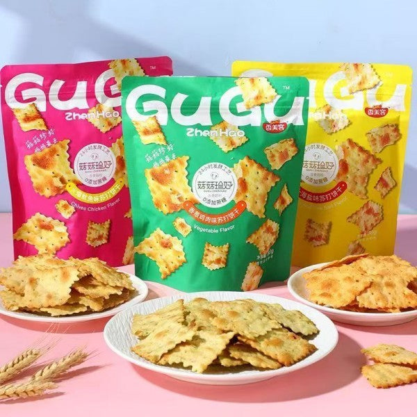 [香美客]中国爆売れ 菇菇珍好 ビタミンソーダクラッカー 4種セット きのこエキス配合 おつまみ