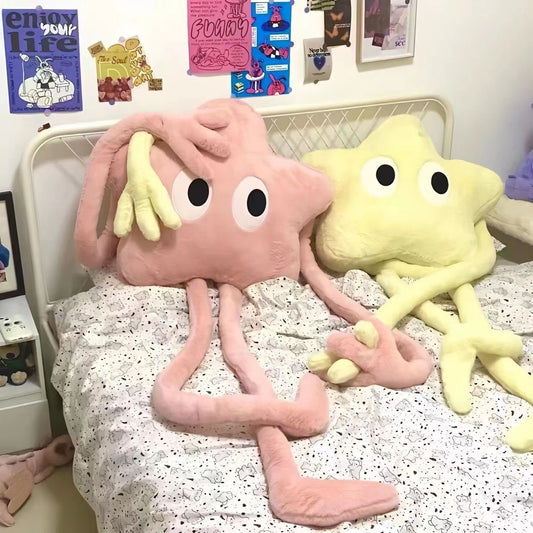 脚長スターぬいぐるみ 抱き枕 星型クッション もこもこ 可愛い 癒し系 インテリア お昼寝枕 プレゼント ギフト 子供 大人 部屋飾り [长腿五角星玩偶]