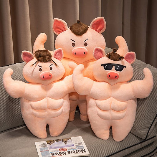 筋肉ブタ ぬいぐるみ キーホルダー バッグチャーム[肌肉小猪]