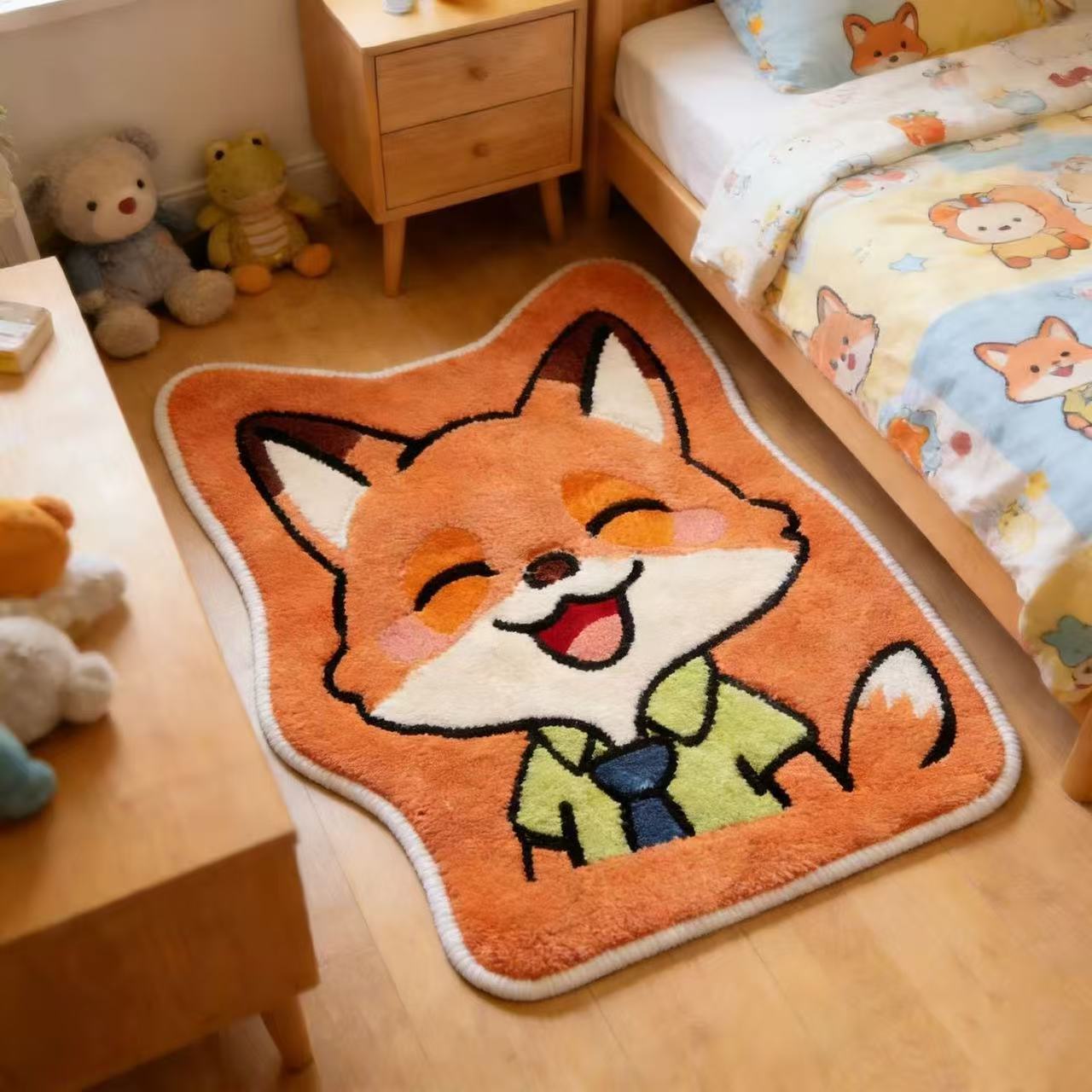 ズートピア ベッドサイドカーペット 寝室用[疯狂动物城地垫卧室床边毯装饰地毯]