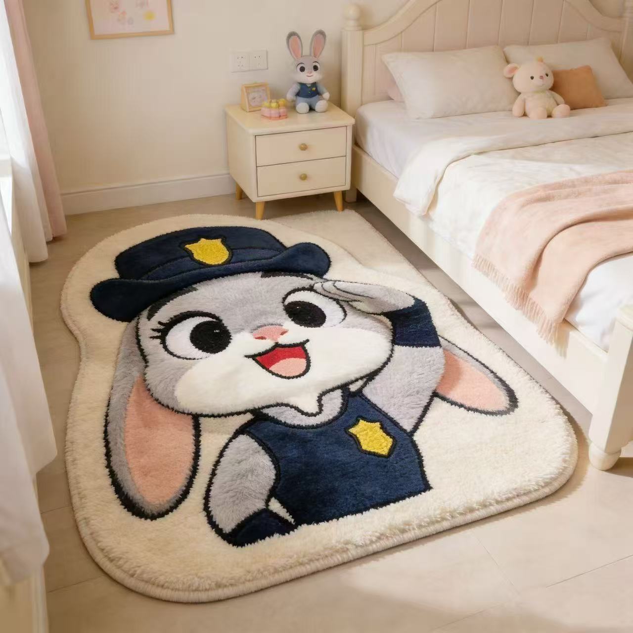 ズートピア ベッドサイドカーペット 寝室用[疯狂动物城地垫卧室床边毯装饰地毯]