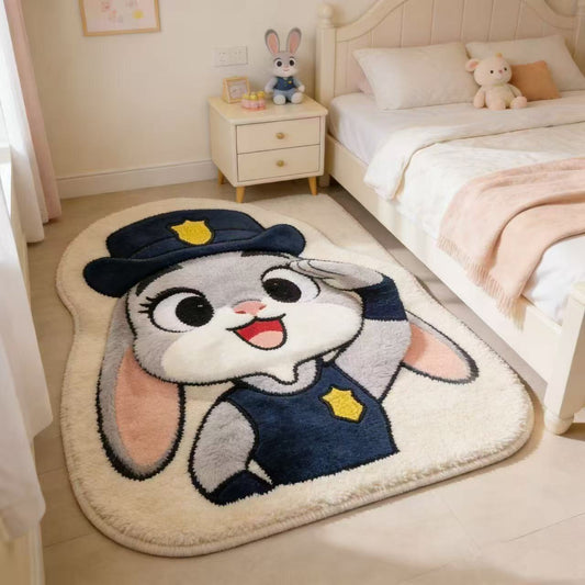 ズートピア ベッドサイドカーペット 寝室用[疯狂动物城地垫卧室床边毯装饰地毯]